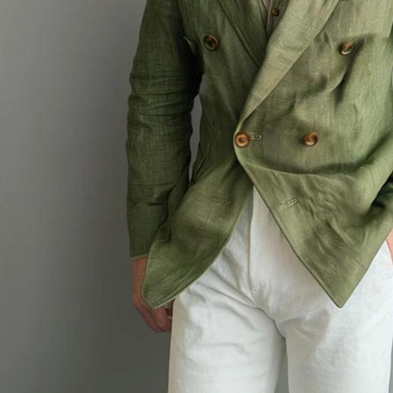 Men's Vintage Solid Double Breasted Blazer 9261086310584