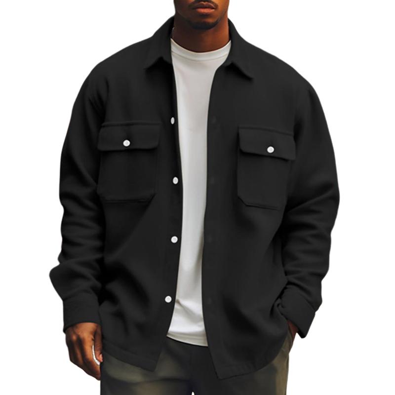 Men's Solid Color Casual Basic Lapel Jacket 9261082542264