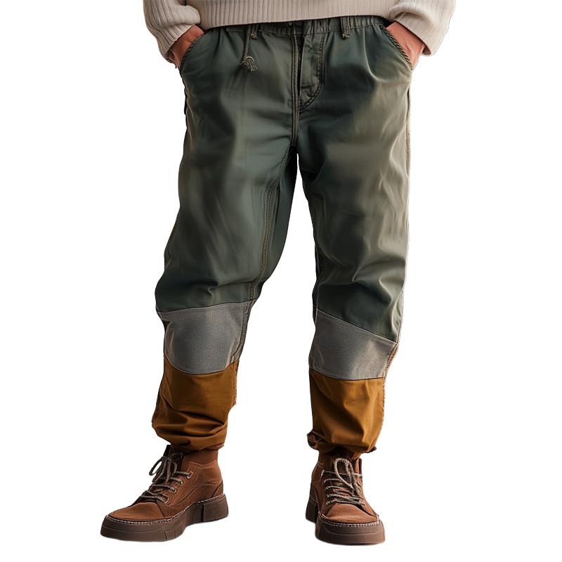 Men's Fashion Patchwork Elastic Waist Cargo Pants 9880238129336