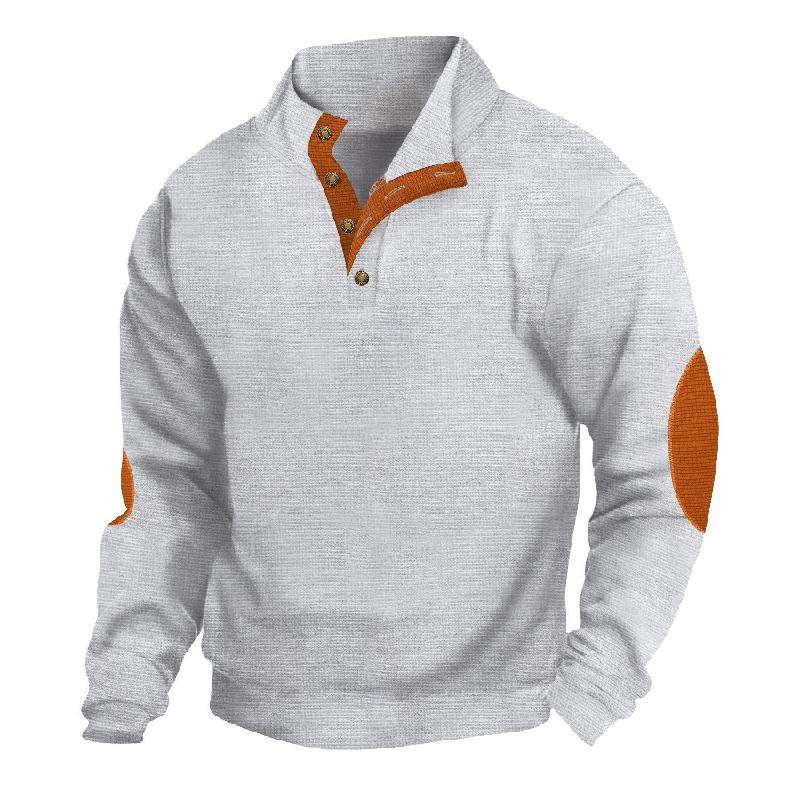 Men's Outdoor Casual Stand Collar Waffle Sweatshirt 9267507626168