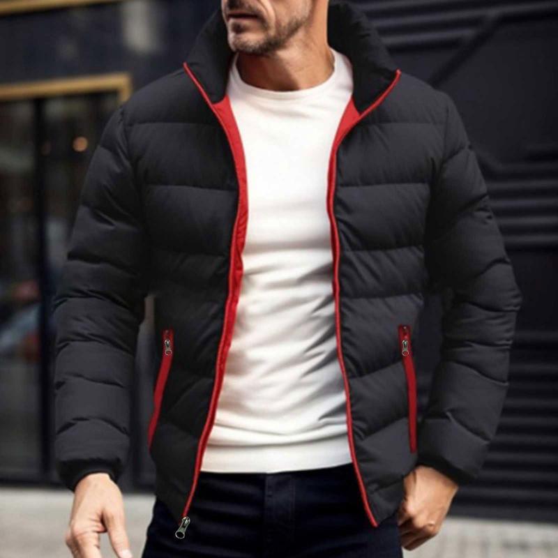 Men's Solid Color Stand Collar Cotton Coat 9261104693432