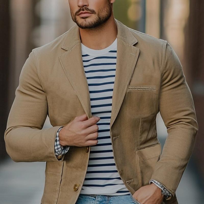 Men's Casual Multi-Pocket Lapel Blazer Jacket 9261086212280