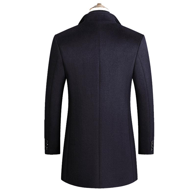 Men's Lapel Single Breasted Woolen Coat 9261100564664