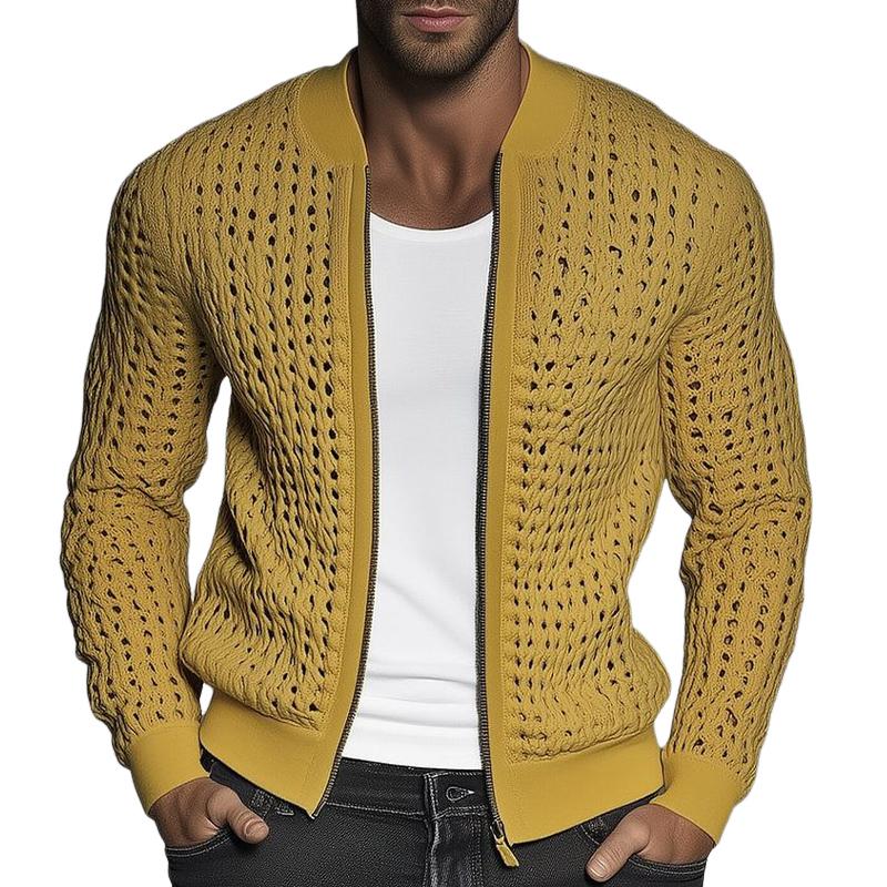 Men's Vintage Mesh Knit Cardigan 9879141515448
