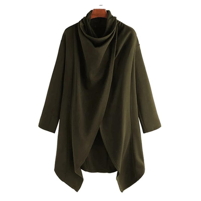 Men's Solid Gothic Style Pleated Long Sleeve Cape Coat 9261102137528