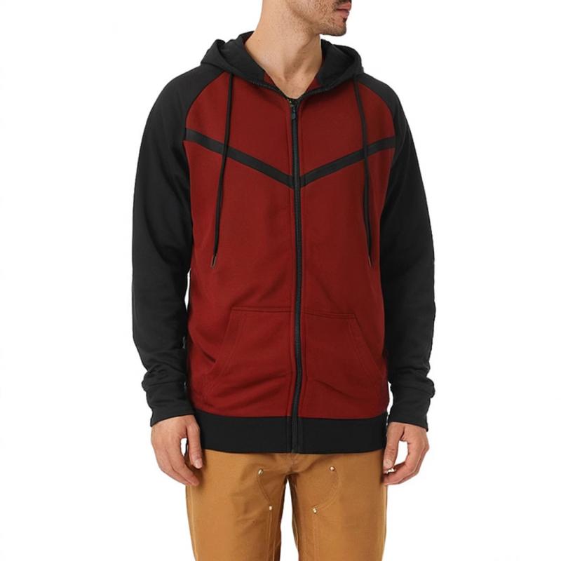 Men's Casual Color Matching Hooded Sweatshirt Jacket 9268189331640