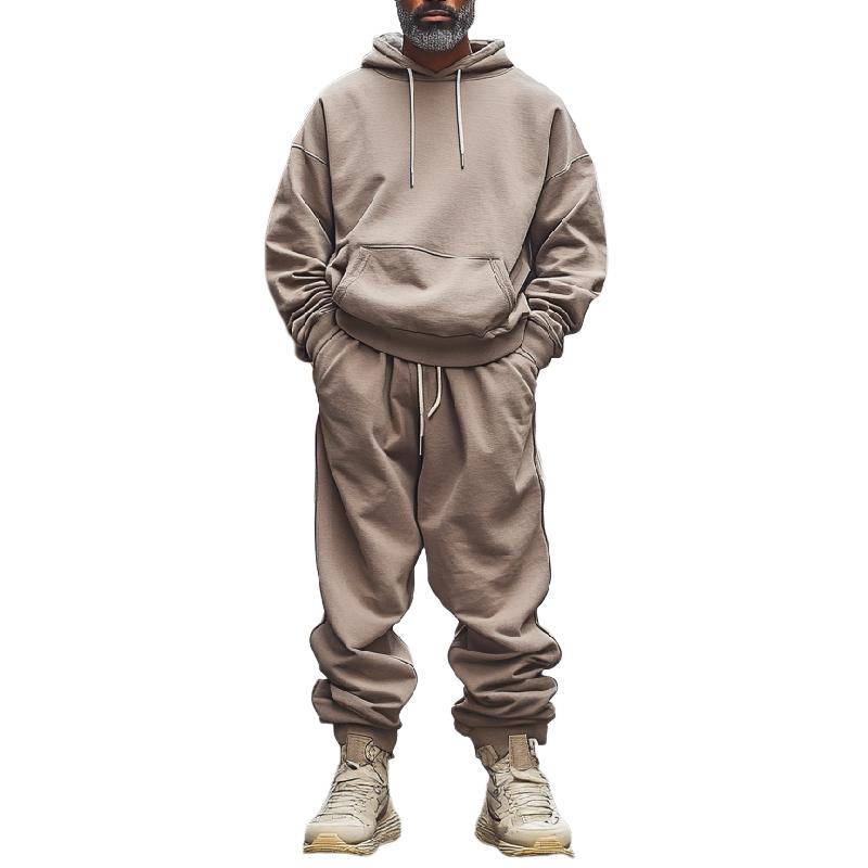 Men's Outdoor Leisure Hoodie and Casual Pants Two-piece Set 9274150256824