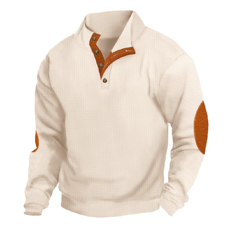 Men's Outdoor Casual Stand Collar Waffle Sweatshirt 9267507626168