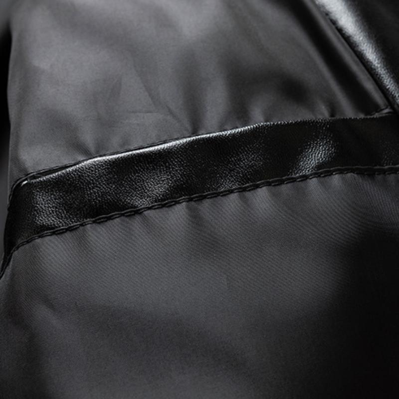 Men's Casual Lamb Wool Lapel Thickened Motorcycle Padded Bomber Jacket 9261096534200