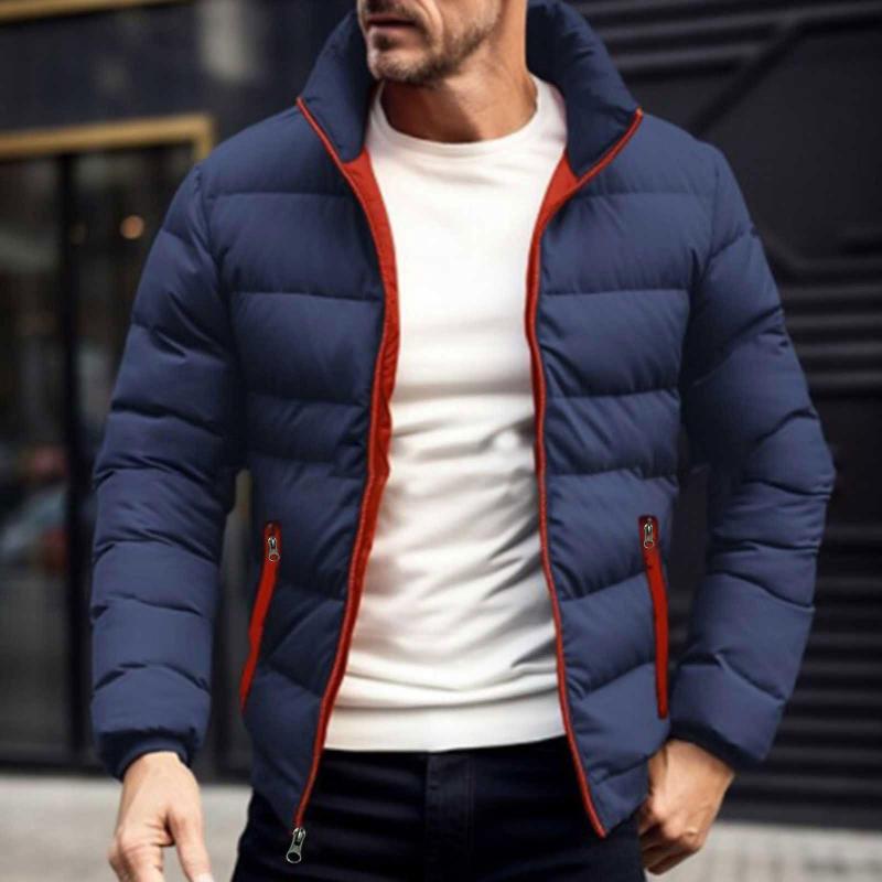Men's Solid Color Stand Collar Cotton Coat 9261104693432