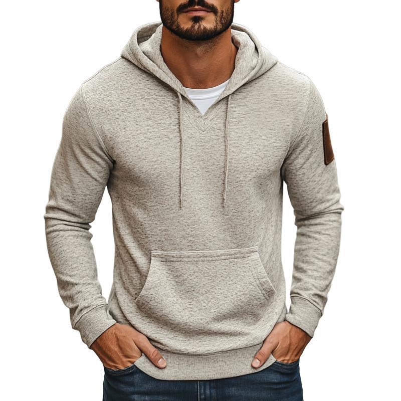 Men's Casual Cotton V-Neck Slim Fit Kangaroo Pocket Hoodie 9271920656568