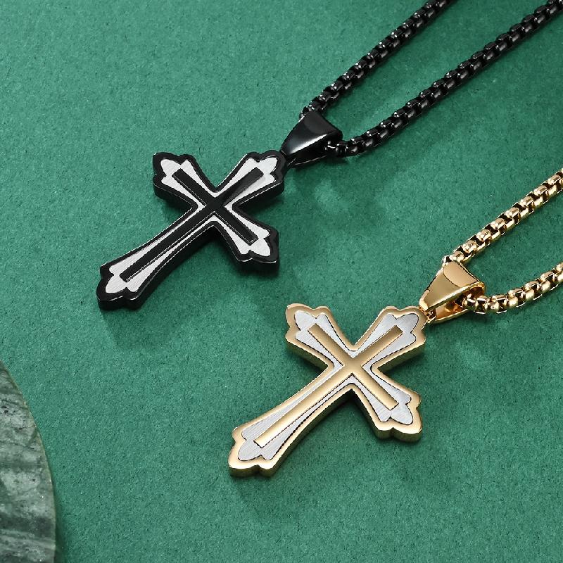 Retro Casual Color Matching Cross Necklace 9274168410296