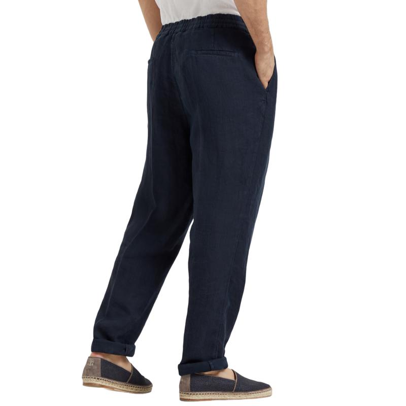 Men's Loose Drawstring Elastic Waist Linen Casual Pants 9890061975736