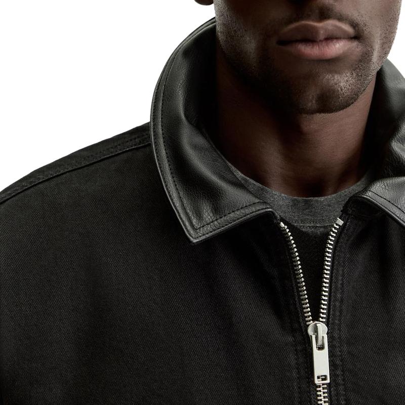 Herren-Jeansjacke mit Revers und Reißverschluss 9886819483832