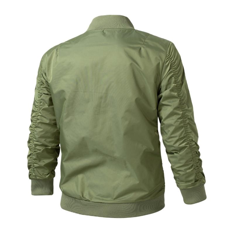 Men's Casual Stand Collar Zipper Multi-pocket Work Bomber Jacket 9261088800952