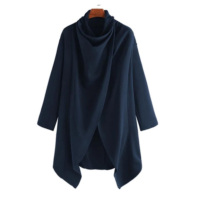 Men's Solid Gothic Style Pleated Long Sleeve Cape Coat 9261102137528