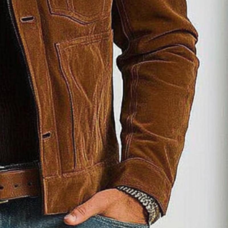 Herren Vintage Casual Wildlederjacke 9269591867576