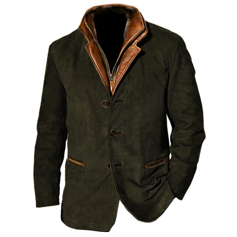 Men's Autumn Vintage Buckskin Jacket 9261077233848