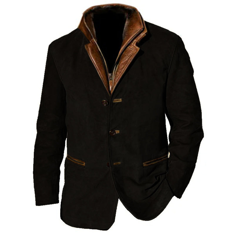 Men's Autumn Vintage Buckskin Jacket 9261077233848