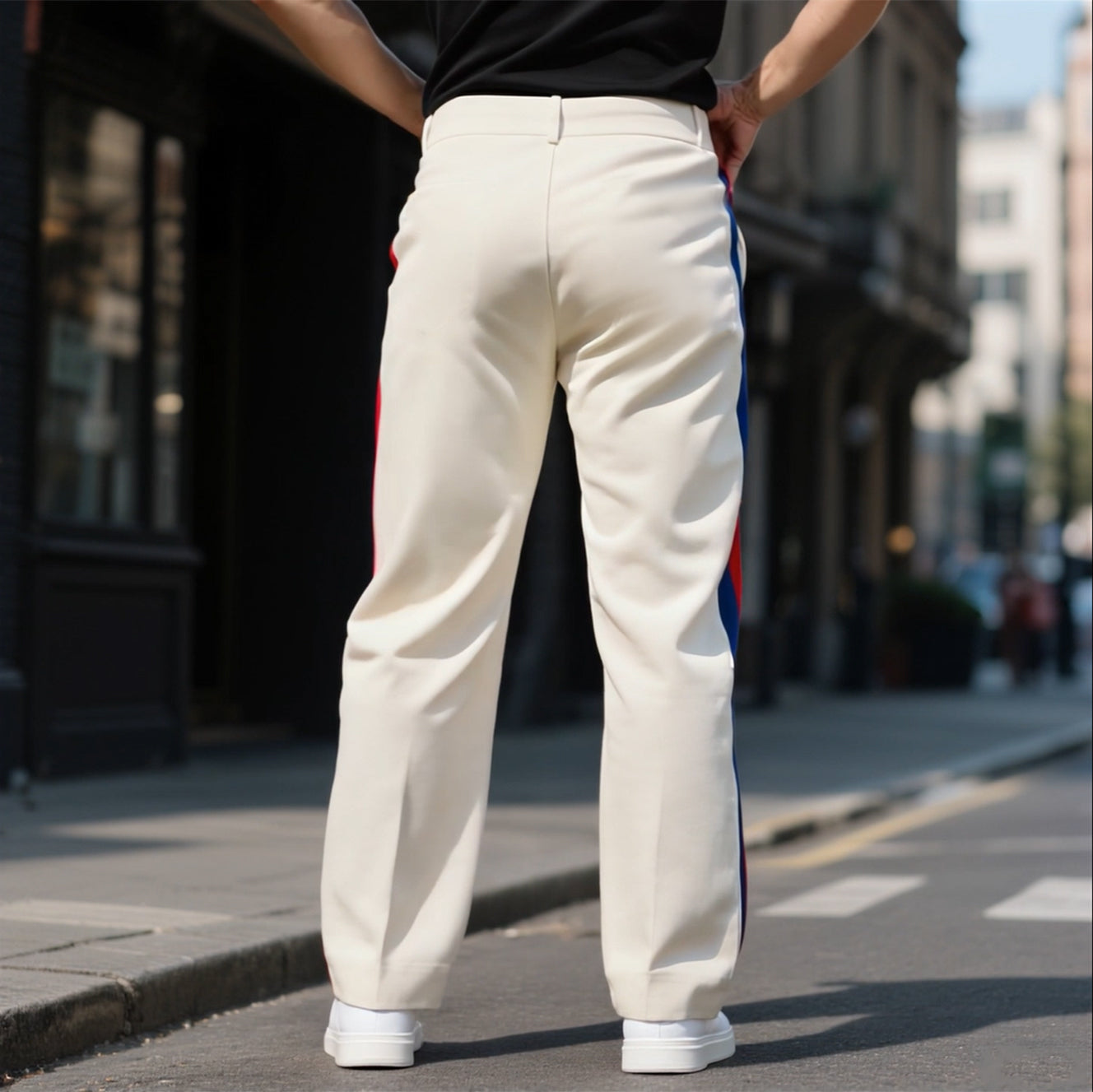 Men's Side Stripes Wide Leg Trousers 250700209