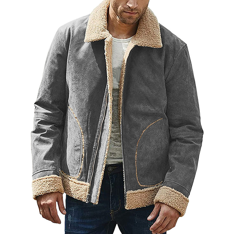 Men's Lapel Leather and Fur 9879610982584