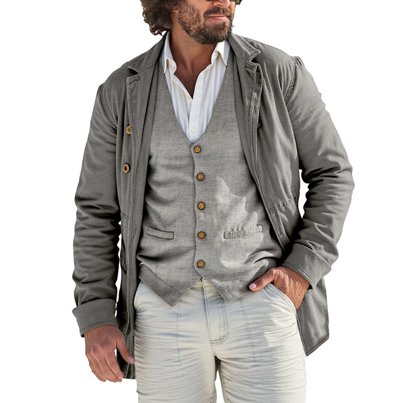 Men's Vintage Canvas Button Casual Jacket 9261079691448