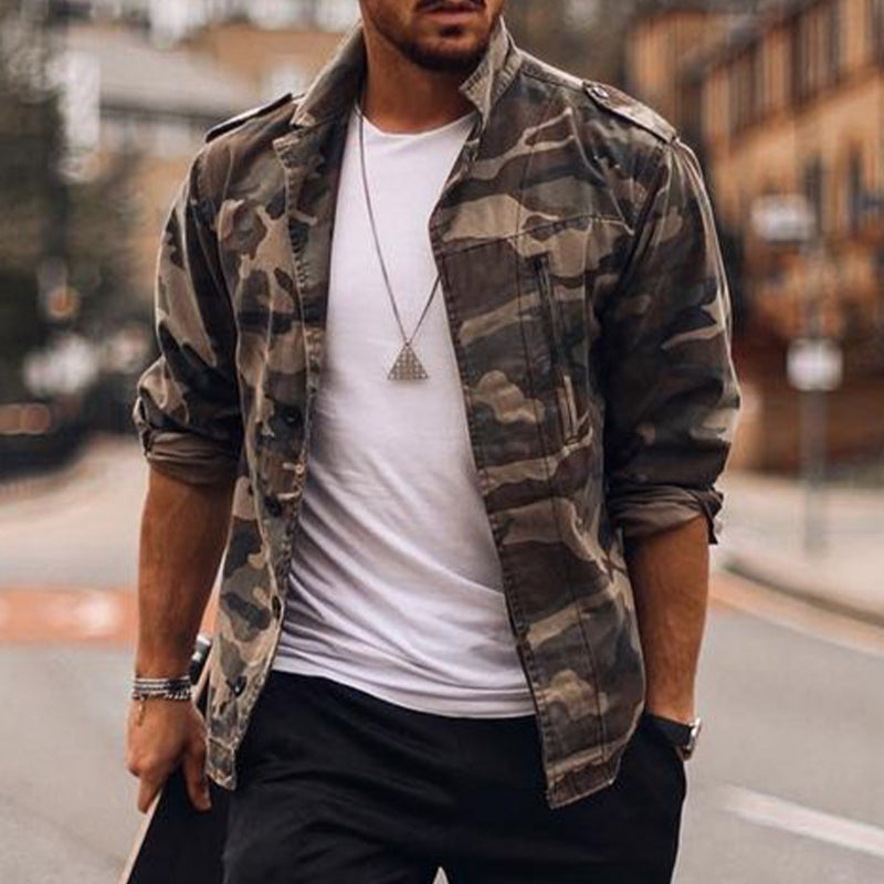Men's Camouflage Outdoor Lapel Jacket 9899737612472