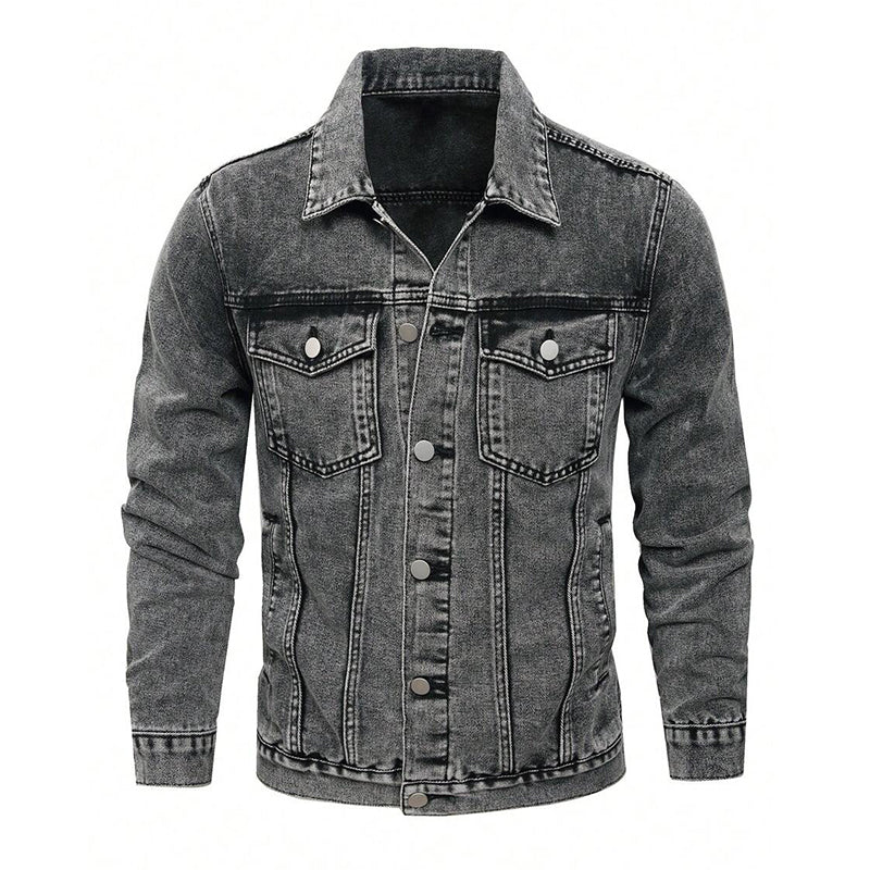 Men's Vintage Lapel Denim Jacket 9899737481400