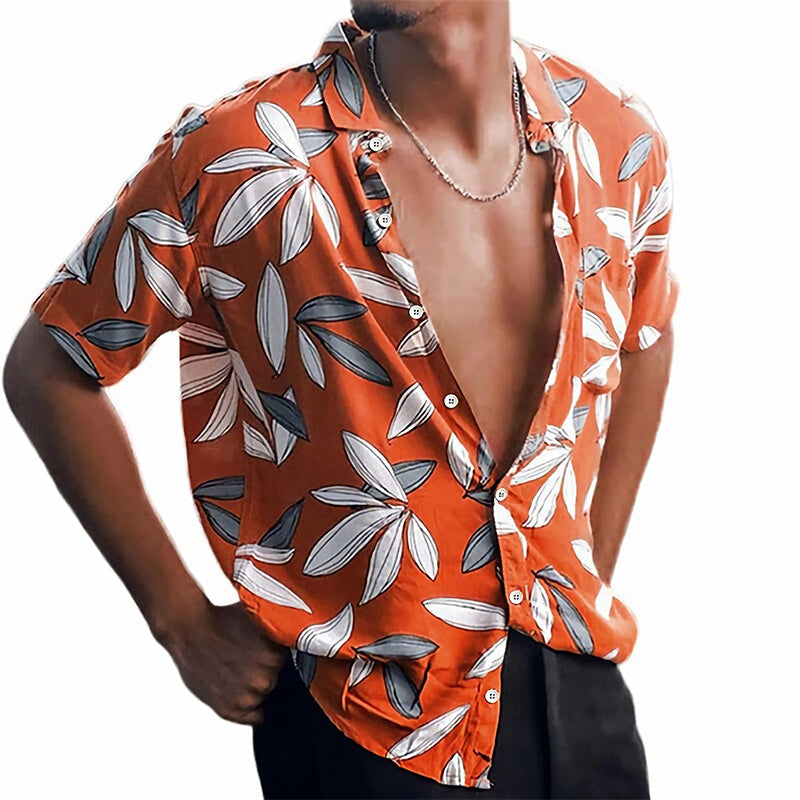 Men's Spring and Summer Printed Casual Shirt 9934841905336