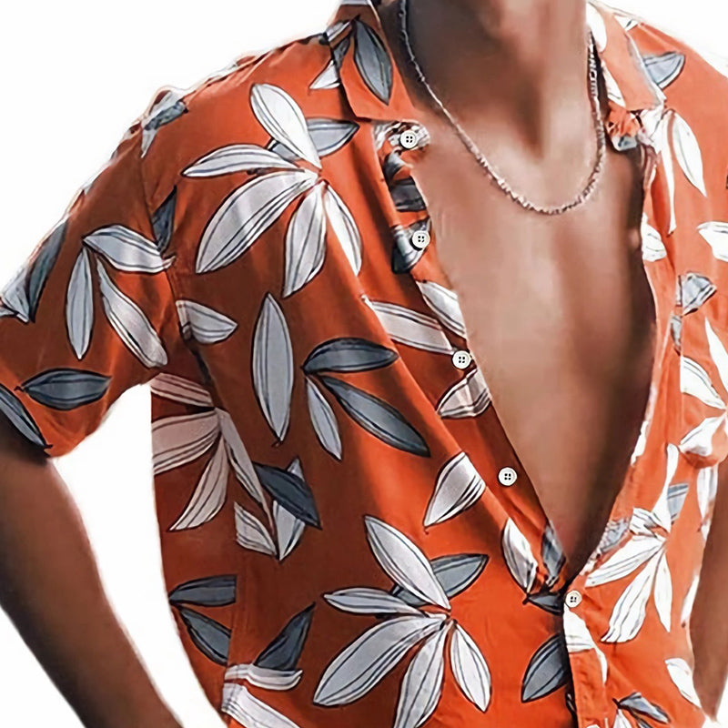 Men's Spring and Summer Printed Casual Shirt 9934841905336