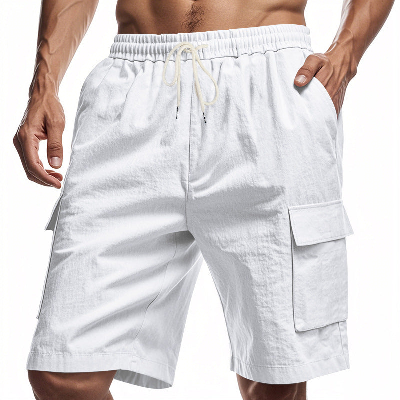Men's Casual Solid Color Elastic Work Shorts 9949423534264