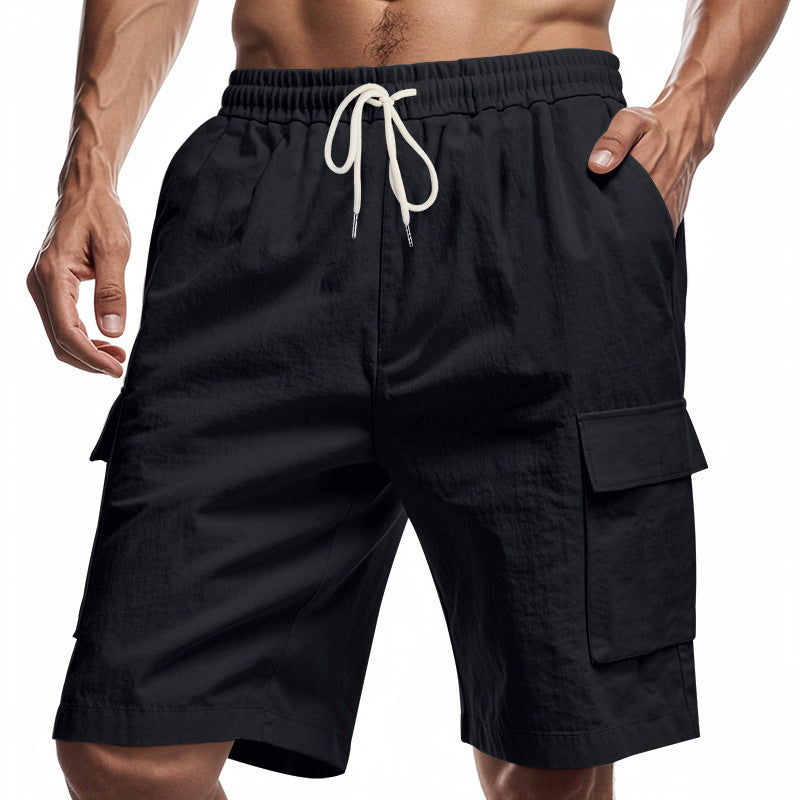Men's Casual Solid Color Elastic Work Shorts 9949423534264