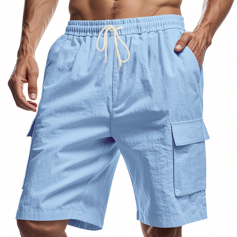 Men's Casual Solid Color Elastic Work Shorts 9949423534264