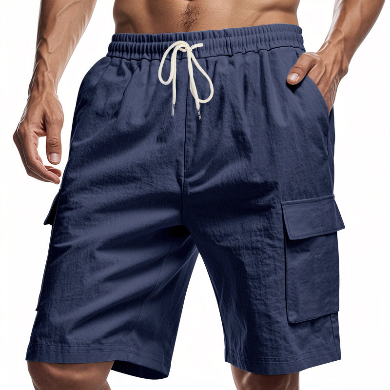 Men's Casual Solid Color Elastic Work Shorts 9949423534264