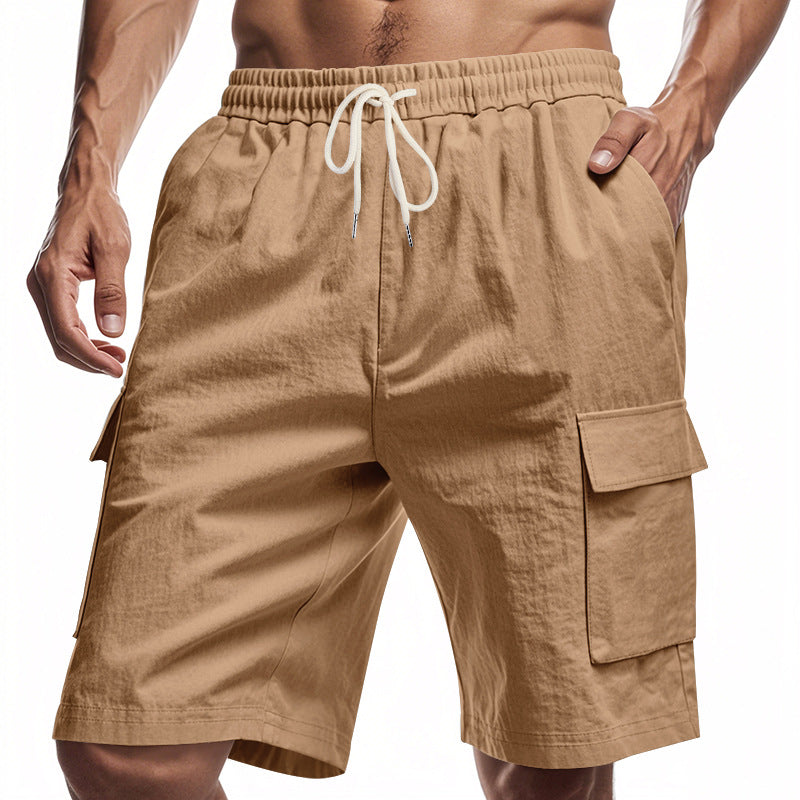 Men's Casual Solid Color Elastic Work Shorts 9949423534264