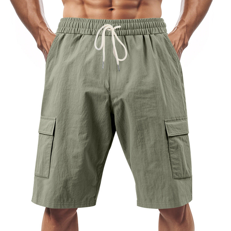 Men's Casual Solid Color Elastic Work Shorts 9949423534264