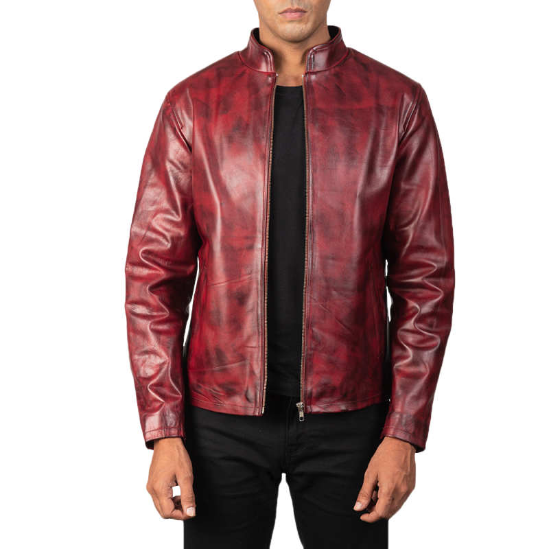 Men's Retro Fashion Casual Stand Collar Leather Jacket 9899735974072