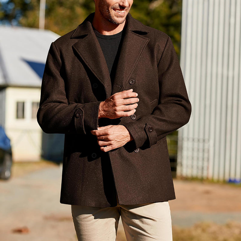 Men's Double Breasted Warm Winter Business Coat 9885842374840