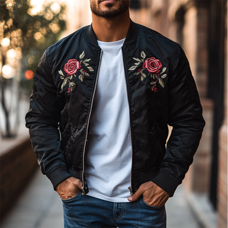 Men's Classic Casual Embroidered Flight Jacket 9892392272056