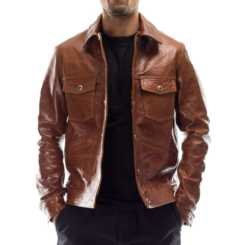 Men's Leather Pocket Lapel 9878573744312