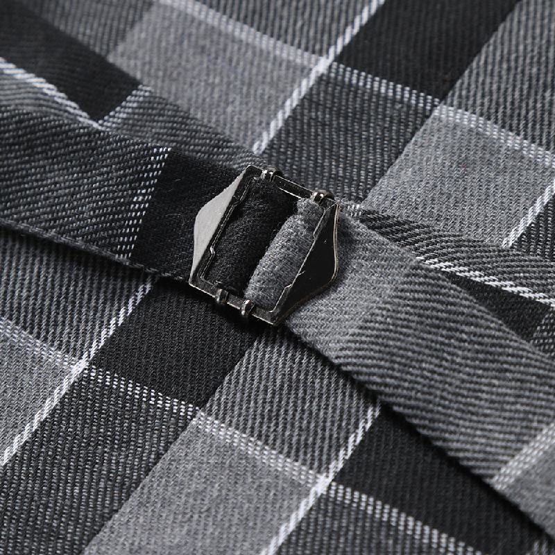 Men's Vintage Checkered Lapel Double-breasted Vest (shirt Not Included) 9906104172728