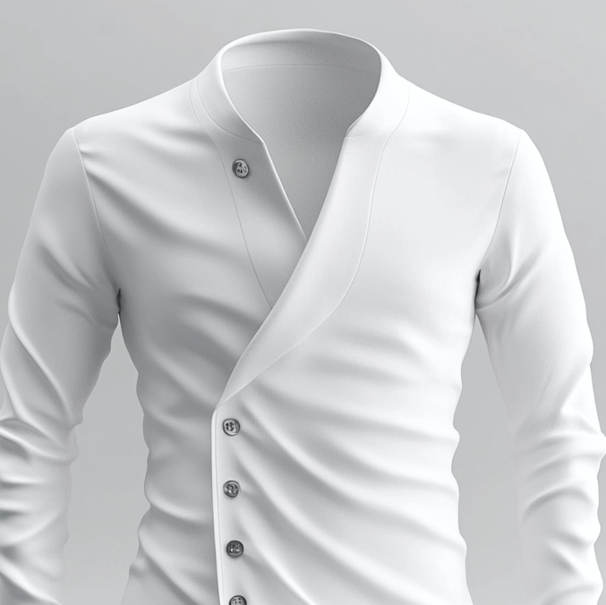 Men's Solid Lapel Collar Slant Button Long Sleeve Shirt 9913234784440