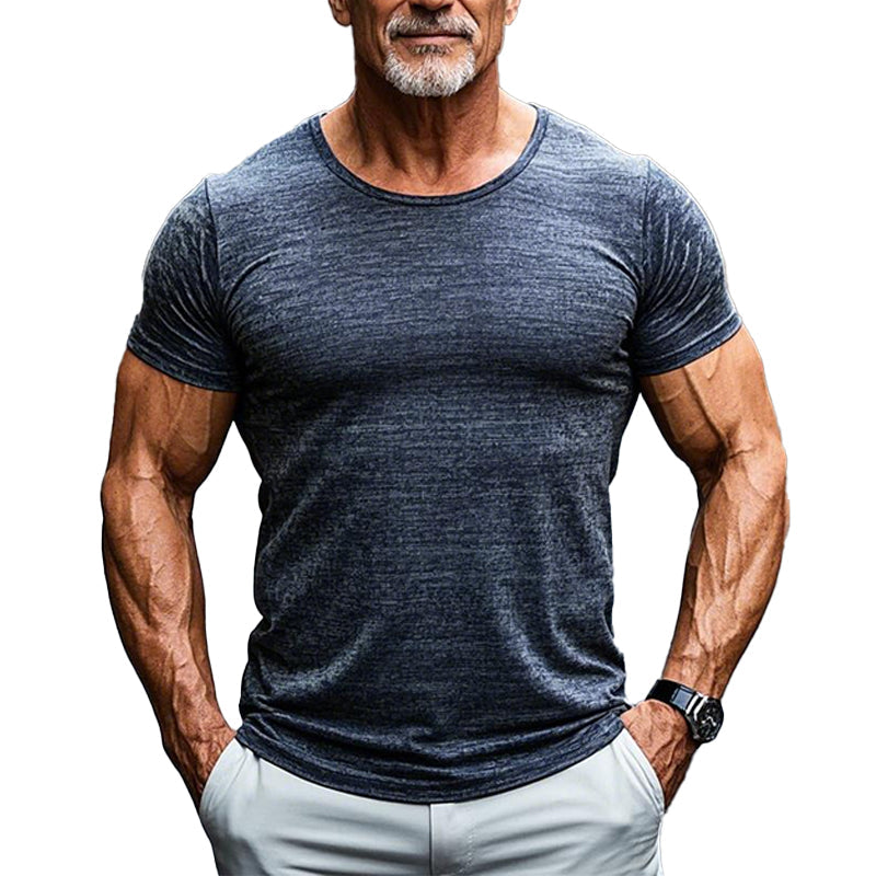 Men's Cotton Blend Crew Neck Short Sleeve T-shirt 9904627384504