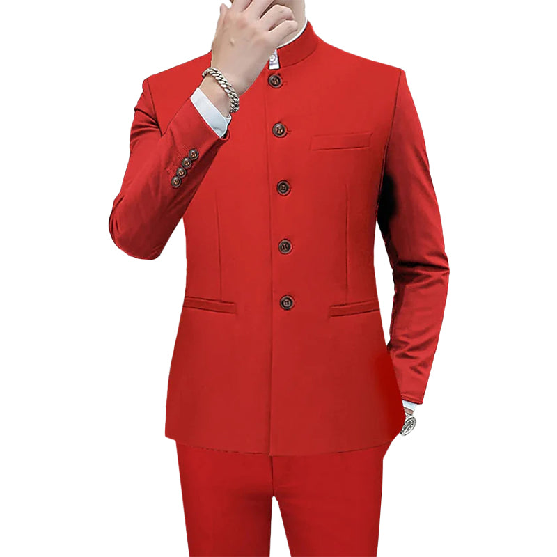 Men's Business Casual Stand Collar Single Breasted Blazer 9888556482744