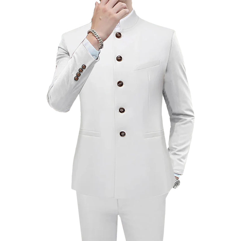 Men's Business Casual Stand Collar Single Breasted Blazer 9888556482744