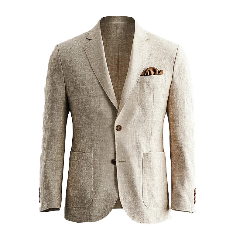 Men's Notched Lapel Two Button Patch Pocket Long Sleeve Solid Blazer 9913234915512