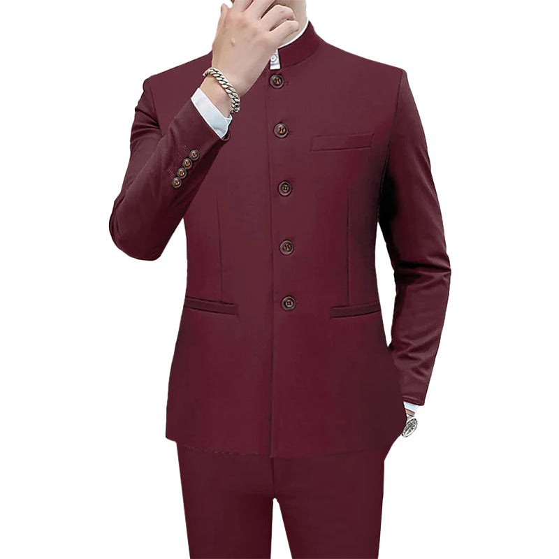 Men's Business Casual Stand Collar Single Breasted Blazer 9888556482744