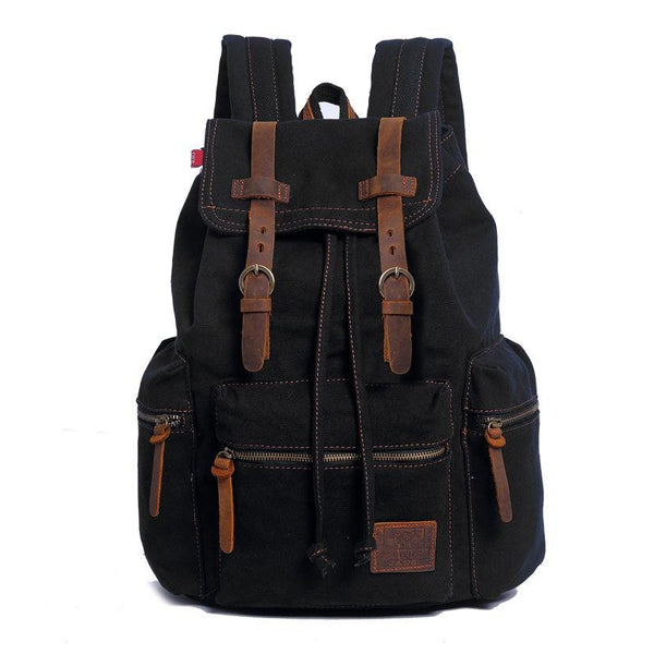 RUCKSACK AUS VINTAGE-CANVAS MIT MEHREREN TASCHEN UND KLAPPE