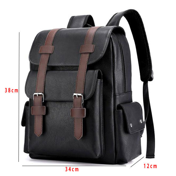 Vintage-Mode-Rucksack aus Leder mit mehreren Taschen 16219572W