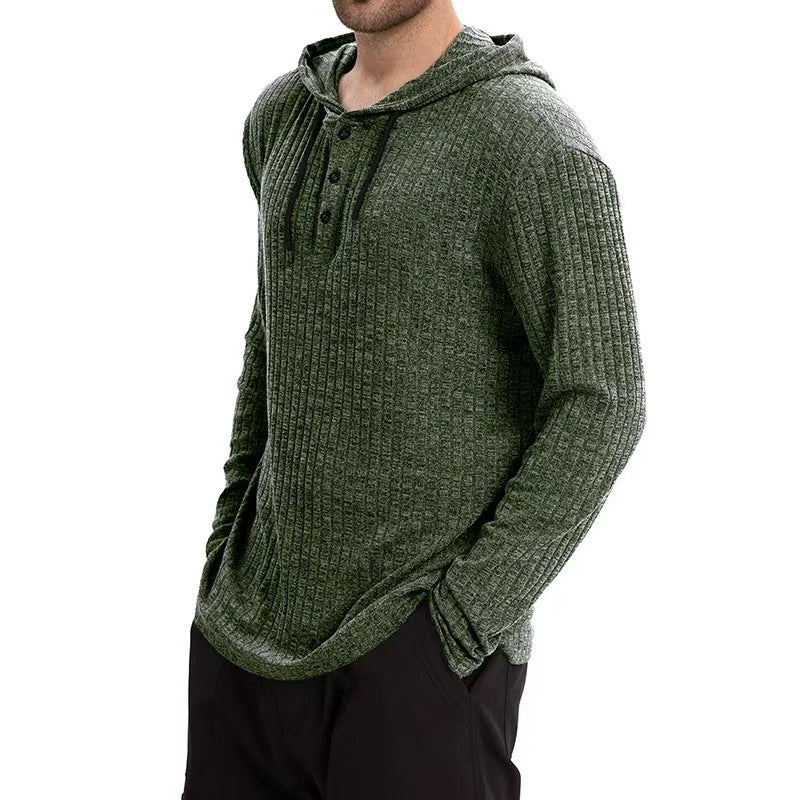 Men's Classic Casual Slim Fit Hooded Striped Long Sleeve T-Shirt 9901326467256